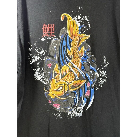 Tokyo-Tiger Japanese Art Koi Fish Black Short Sleeve T Shirt Size 2XL - Picture 2 of 7